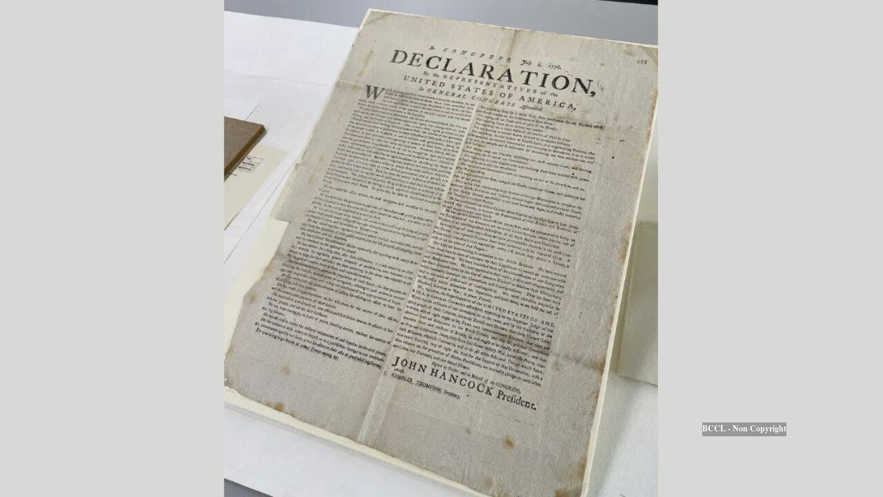 Rare 1776 US Declaration copy found in old Royal Navy papers