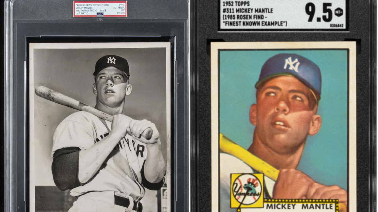 Mickey Mantle photo used for famous 1952 Topps card sells for $3 million