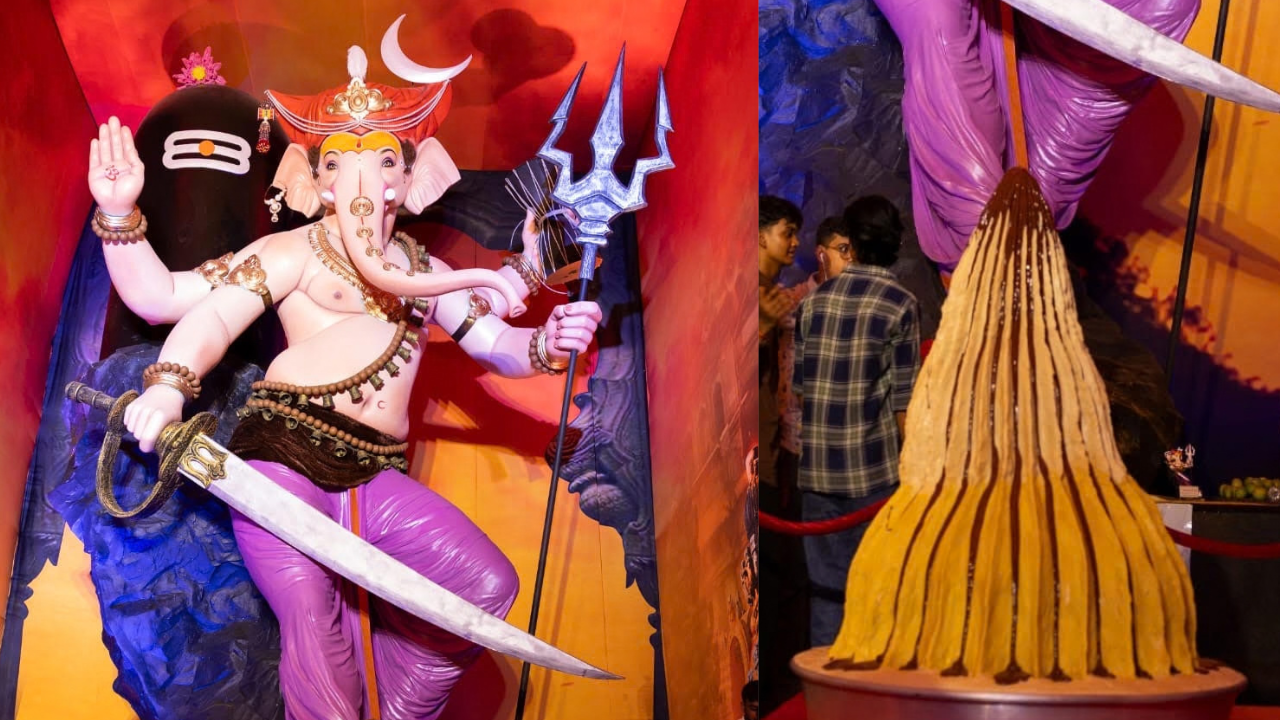 Mumbai Ganeshotsav: 350kg sugar-free modak offered to 42ft Sakinakyacha Maharaja