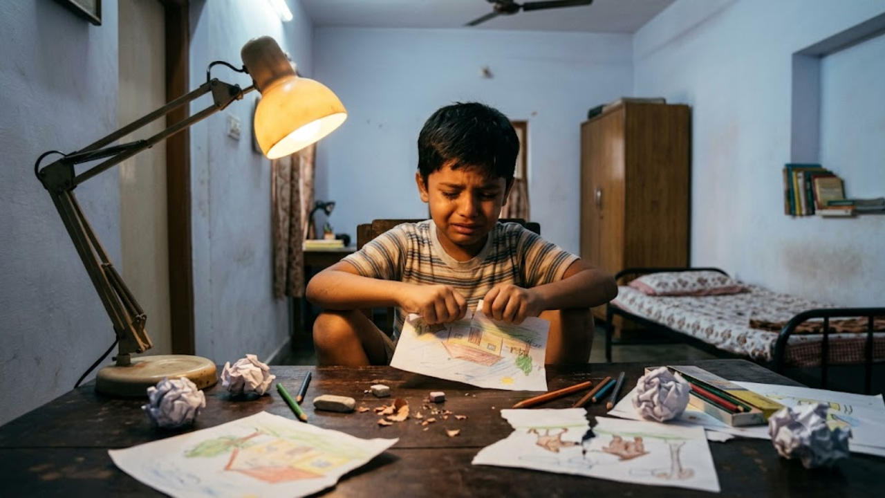 Psychology says children who tear up their own drawings may be putting more pressure on themselves