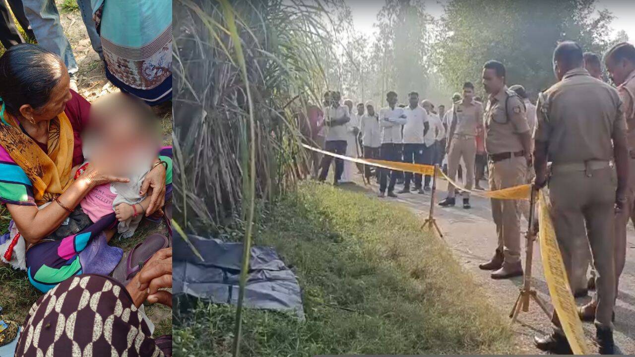 Half-burnt body of woman found in UP, toddler found crying nearby