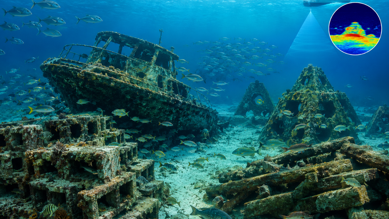 Texas built 1,650-acre underwater reef; sonar later found 24.4 tonnes of fish