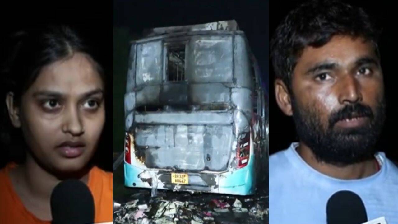 Smoke, screams and panic: Passengers recall frantic escape after bus catches fire on Yamuna Expressway