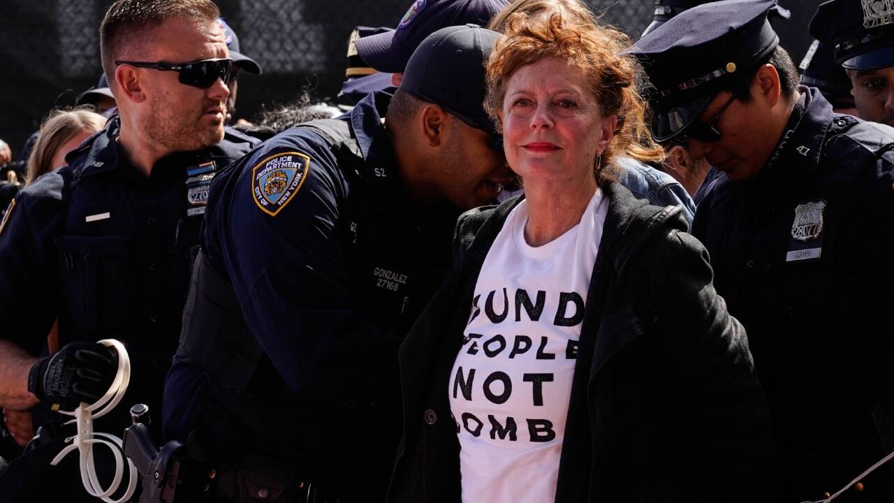 Susan Sarandon ARRESTED for protesting outside UN - WATCH