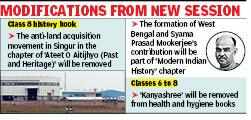 Syama Prasad in, Singur, Kanyasree out of state school syllabus