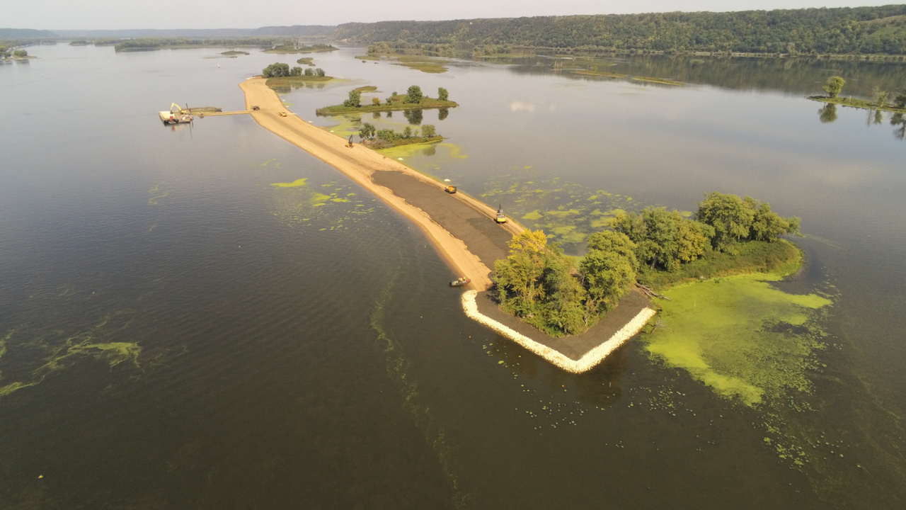 $40M project rebuilds vanishing Mississippi islands near Iowa