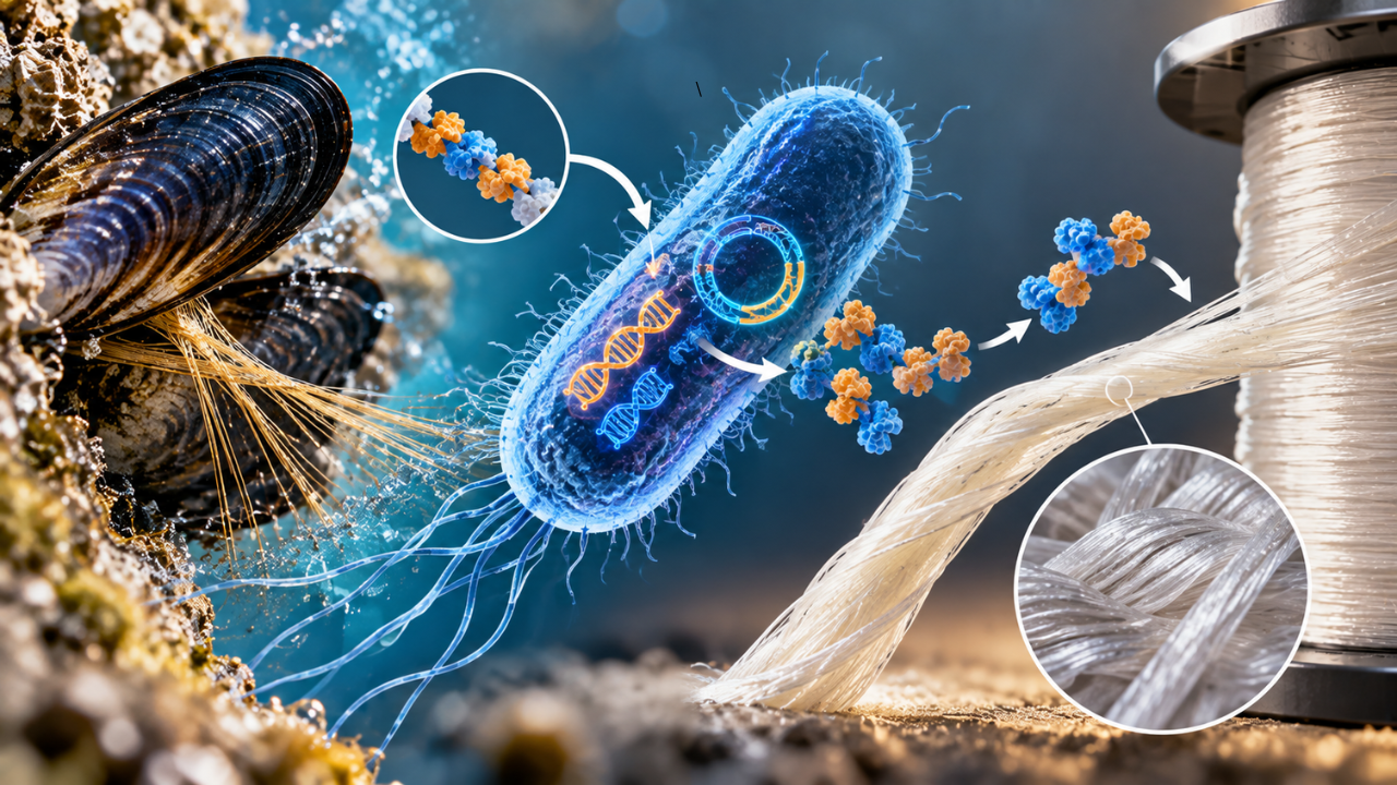Engineered bacteria make stronger silk with mussel proteins, boosting strength up to 345%