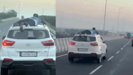 '40km chase': Cop clings to speeding car to catch smugglers in Coimbatore; watch