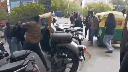 Watch: 2 girls, auto driver exchange blows on Bengaluru road over fare dispute