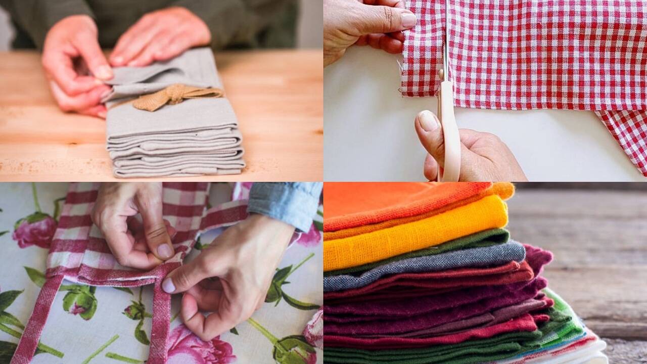 How to make no-sew kitchen napkins from old cotton clothes you were about to throw away