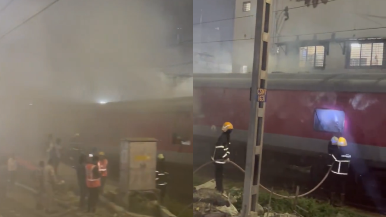 Empty Howrah-bound train rake catches fire at CSMT yard