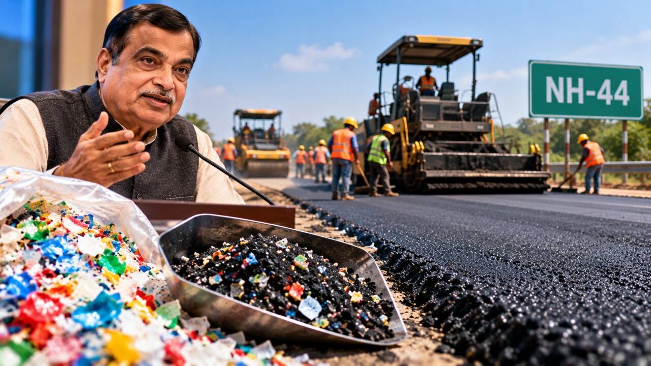 Gadkari backs IIT tech; waste plastic used in bitumen for NH-44 for first time
