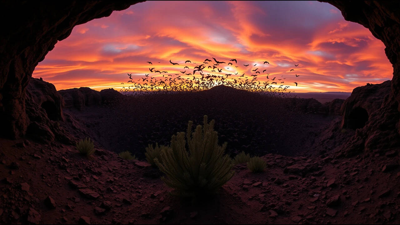 More than 1 million bats emerge from lava tubes on Ted Turner's ranch