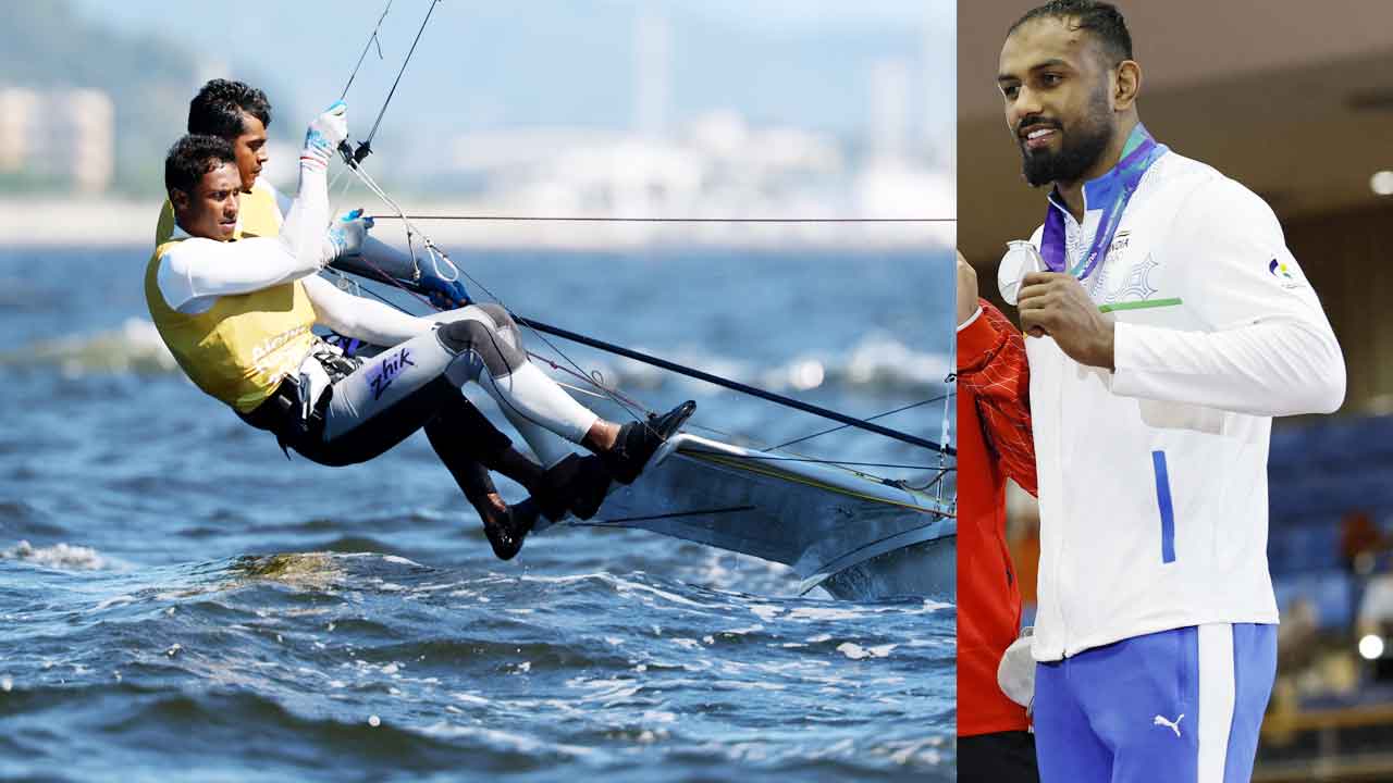 India take silver in sailing and Greco‑Roman wrestling; men's cricket and hockey reach gold-medal matches