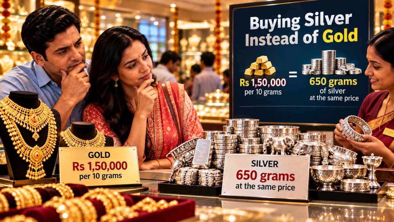 Gold's Rs 1.5 lakh price drives buyers to silver who get 650g silver at same price