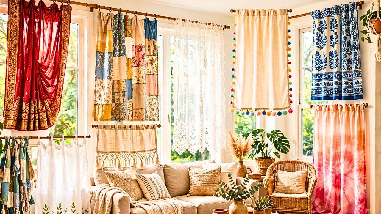 10 DIY curtain ideas using fabric, sheets, and simple craft materials for a fresh home makeover