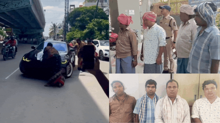 Watch: 4 men held for posing as transgender persons, extorting BMW owner at Hyderabad's Jubilee Hills