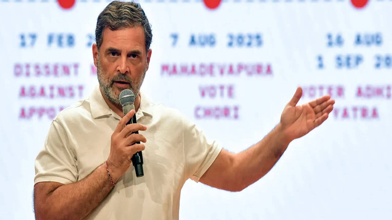 ‘Vote chori’ protests: Rahul says Lathi can stop a crowd, but not a question