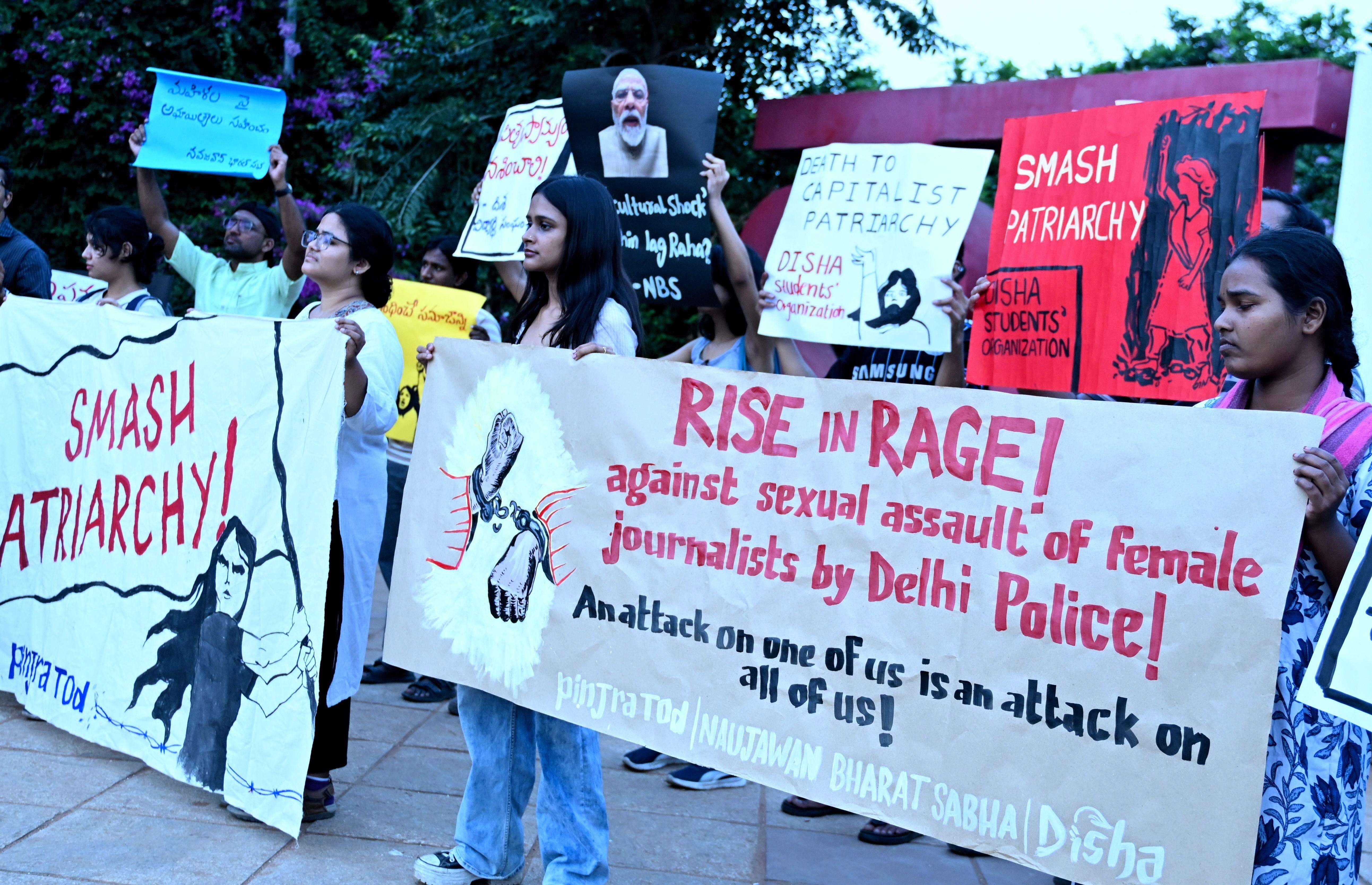 Hyderabad protests demand action over alleged assault of journalist by Delhi ACP