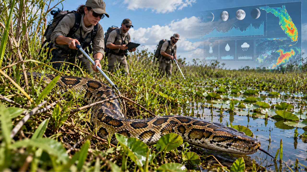 Florida scientists use AI to predict when Burmese pythons are most likely to be caught