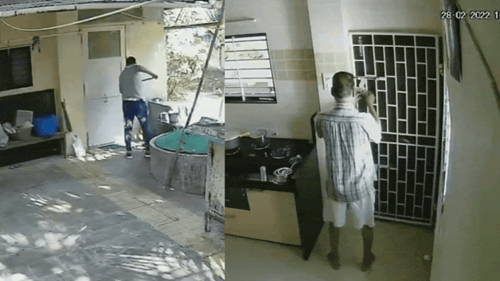 CCTV captures a father’s fear: Son attacks him with iron rod, 4 years later, he dies by suicide