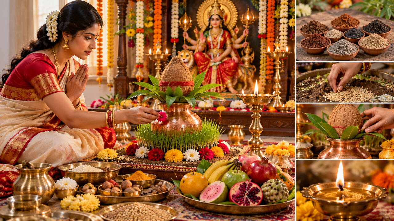 Navratri Day 1 Guide: Kalash sthapana and akhand deepak steps; fasting tips for 11 October