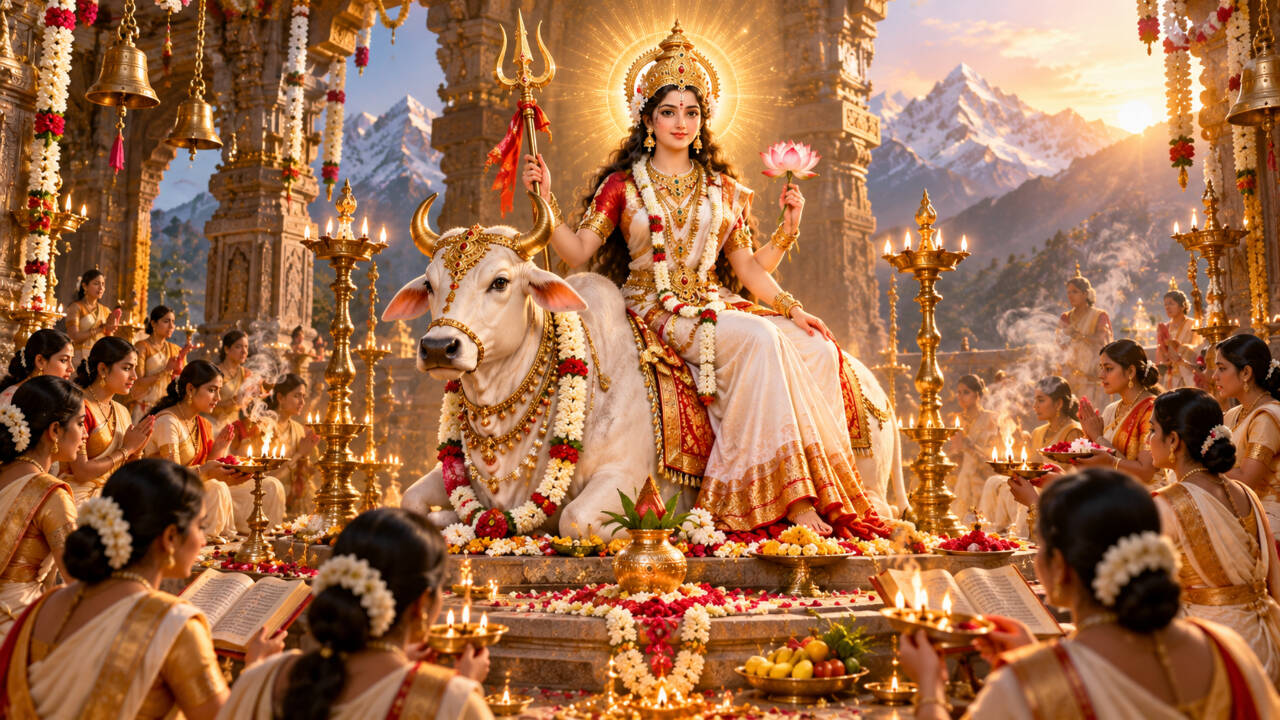Shailputri Puja Day 1: Guide to muhurat, mantras, offerings; orange vs white explained