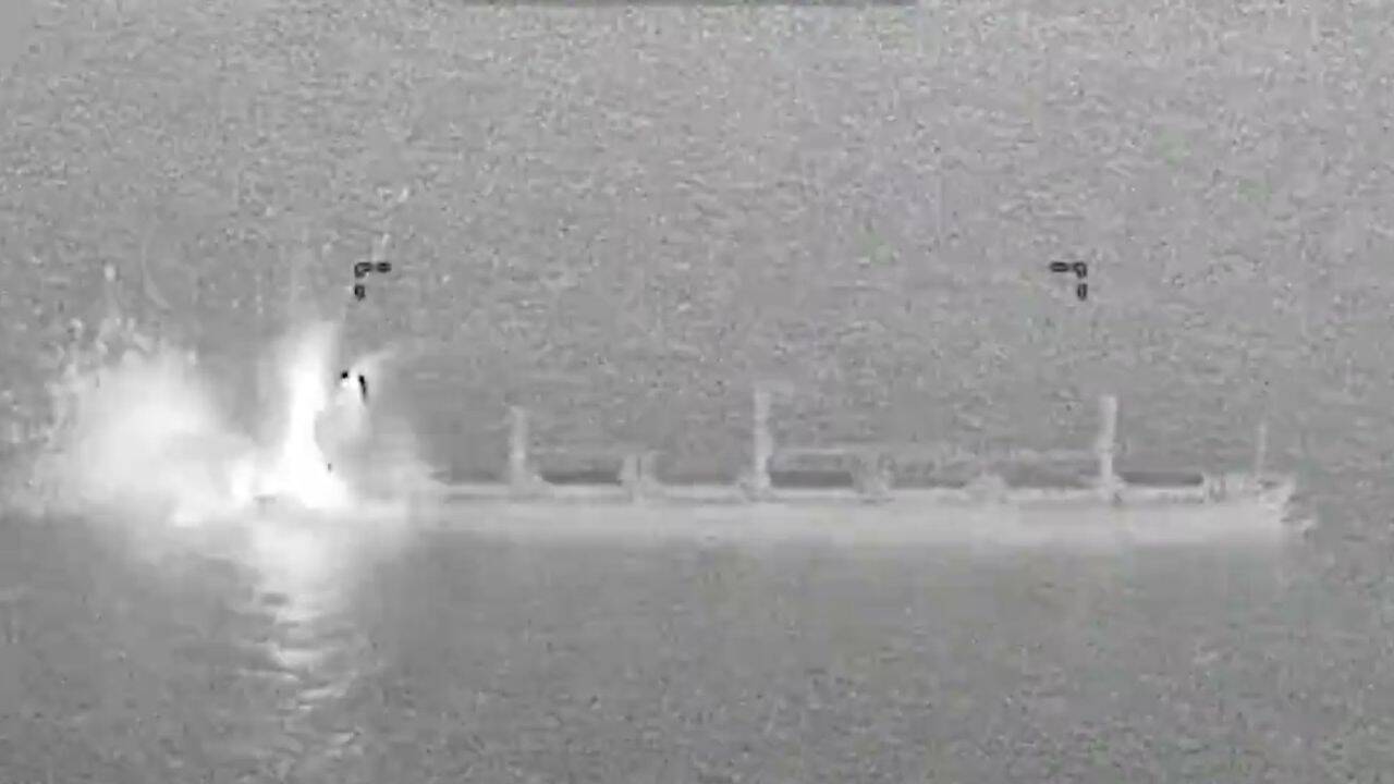 US fighter jet strikes cargo ship in Gulf of Oman as Iran blockade tightens