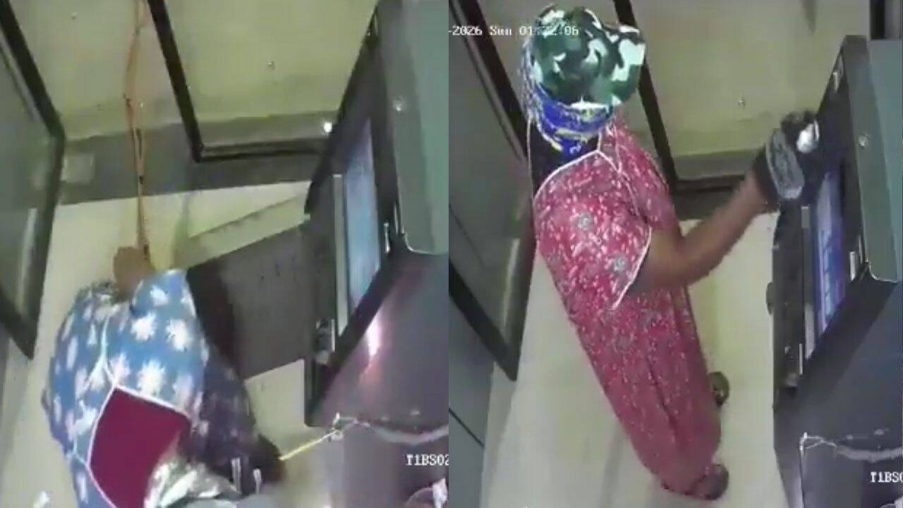 Watch: Men in nighties, masks loot SBI ATM in Telangana; Rs 25 lakh suspected stolen