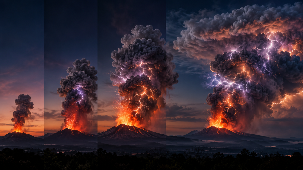 Scientists find volcanic lightning peaks 1.1 hours after first flash in major eruptions