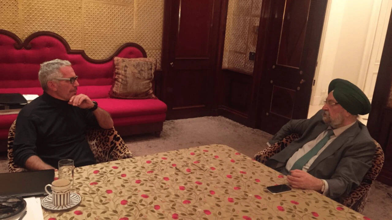 'Damning photos': Oppn targets Hardeep Puri's 'private meeting' pic with Epstein
