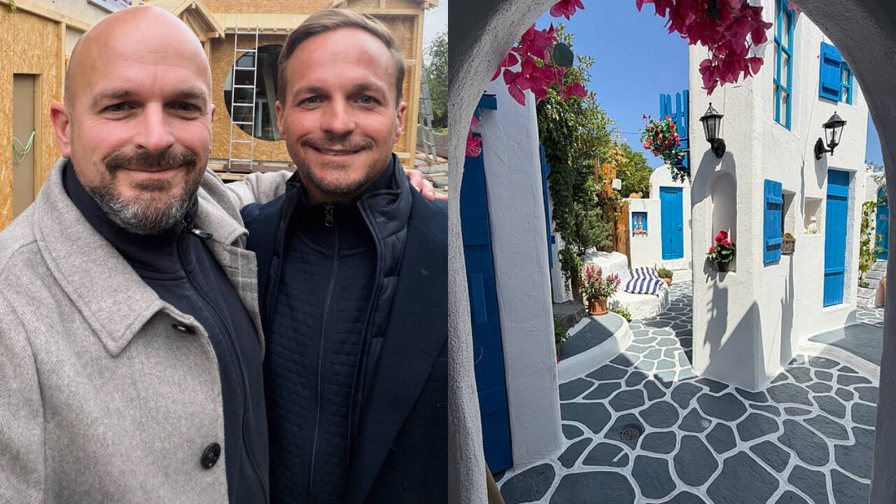 Swiss brothers build miniature Greek village in garden for £10,000