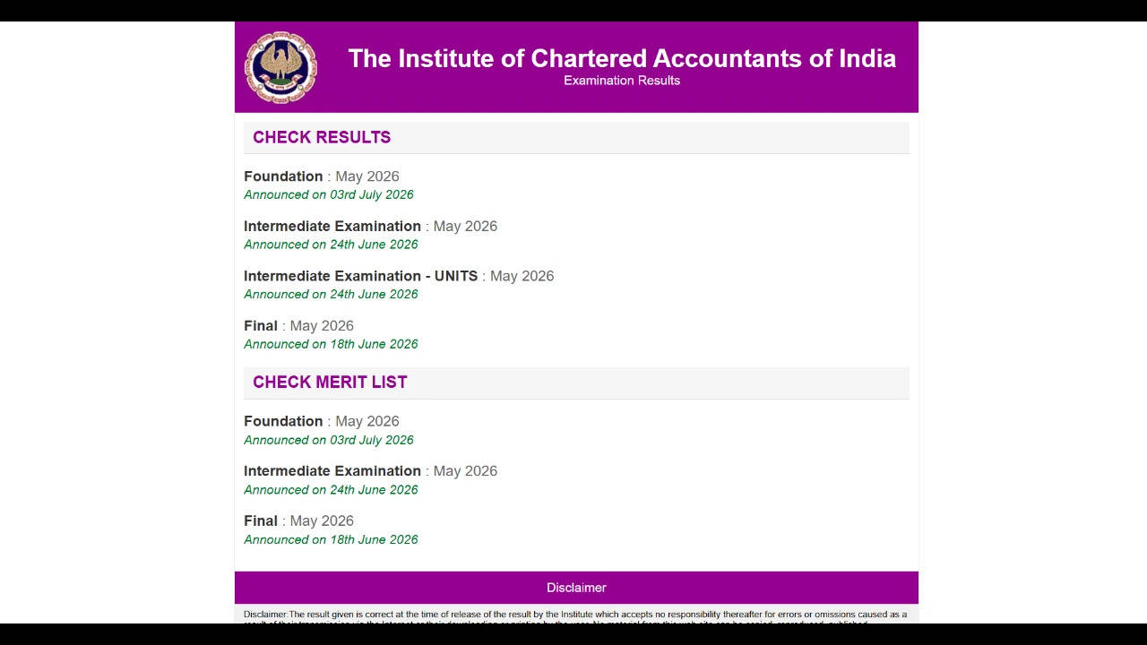 ICAI CA Intermediate September 2026 result likely to be out today: Check scorecard download link, steps and expected time