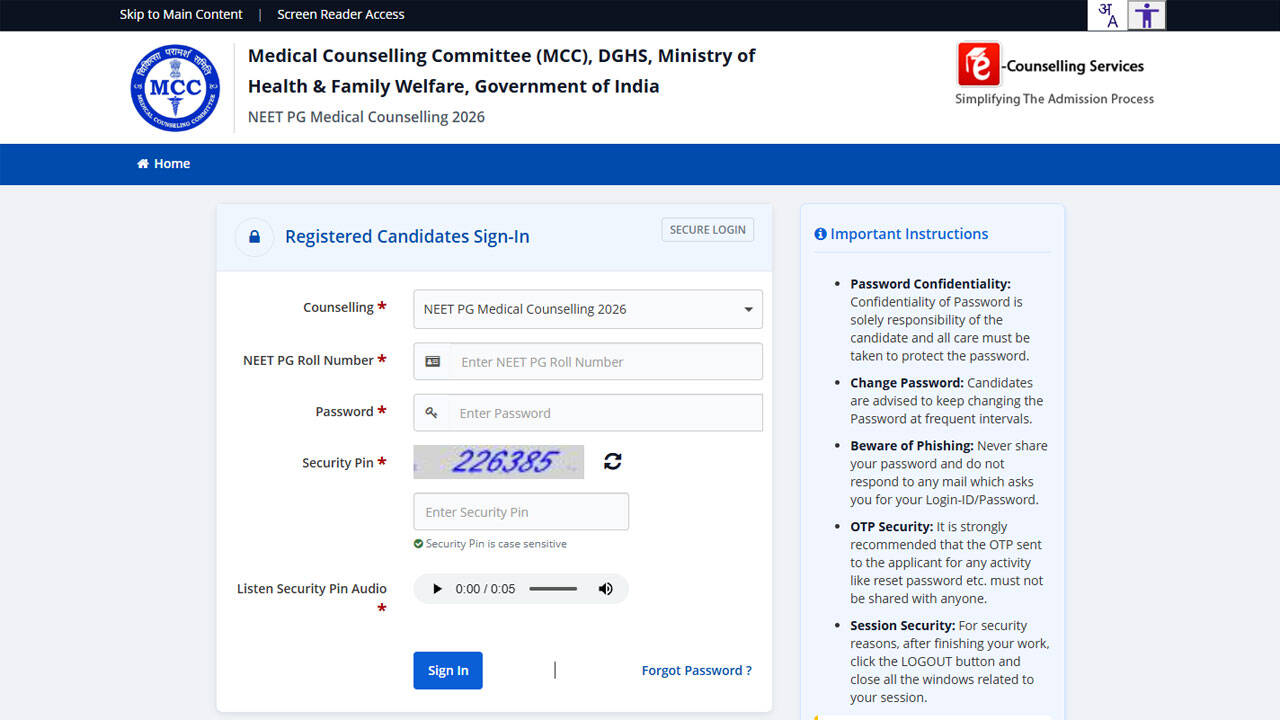 NEET PG Counselling 2026: Round 1 choice locking closes today, round 1 provisional seat allotment result on October 24