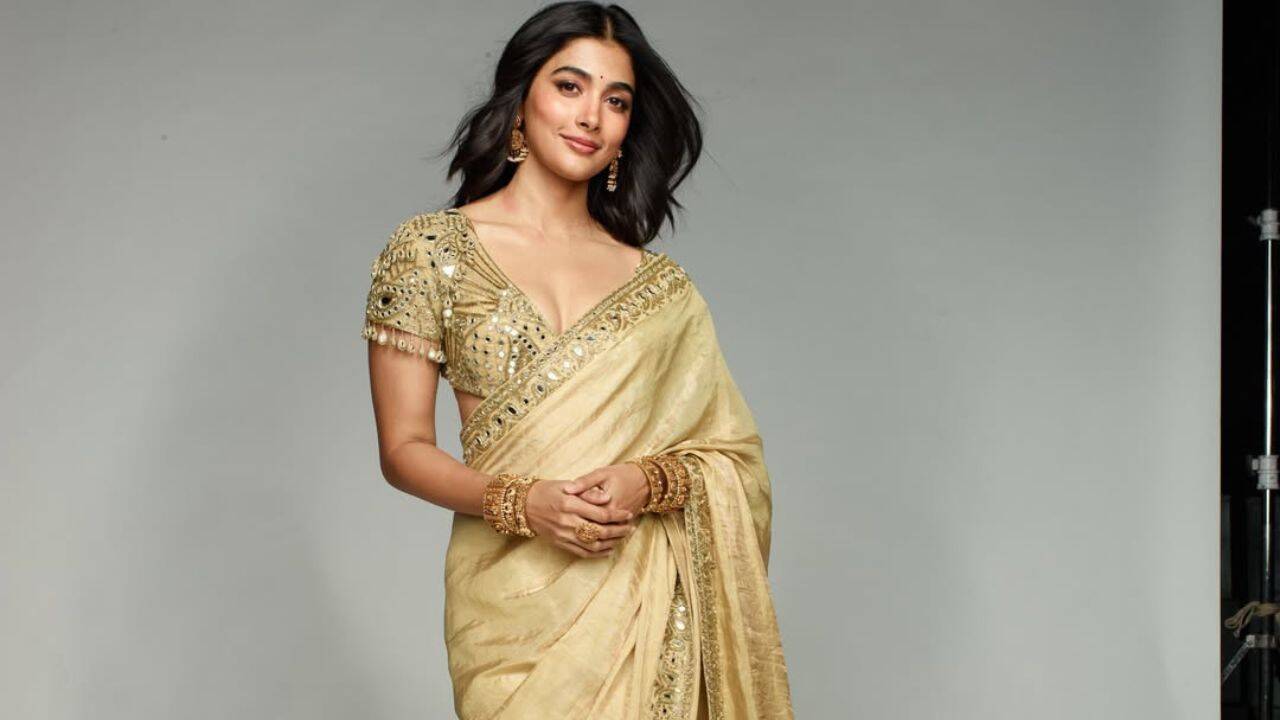 Pooja Hegde serves timeless ethnic elegance in 1.91 lakh gold tissue silk saree