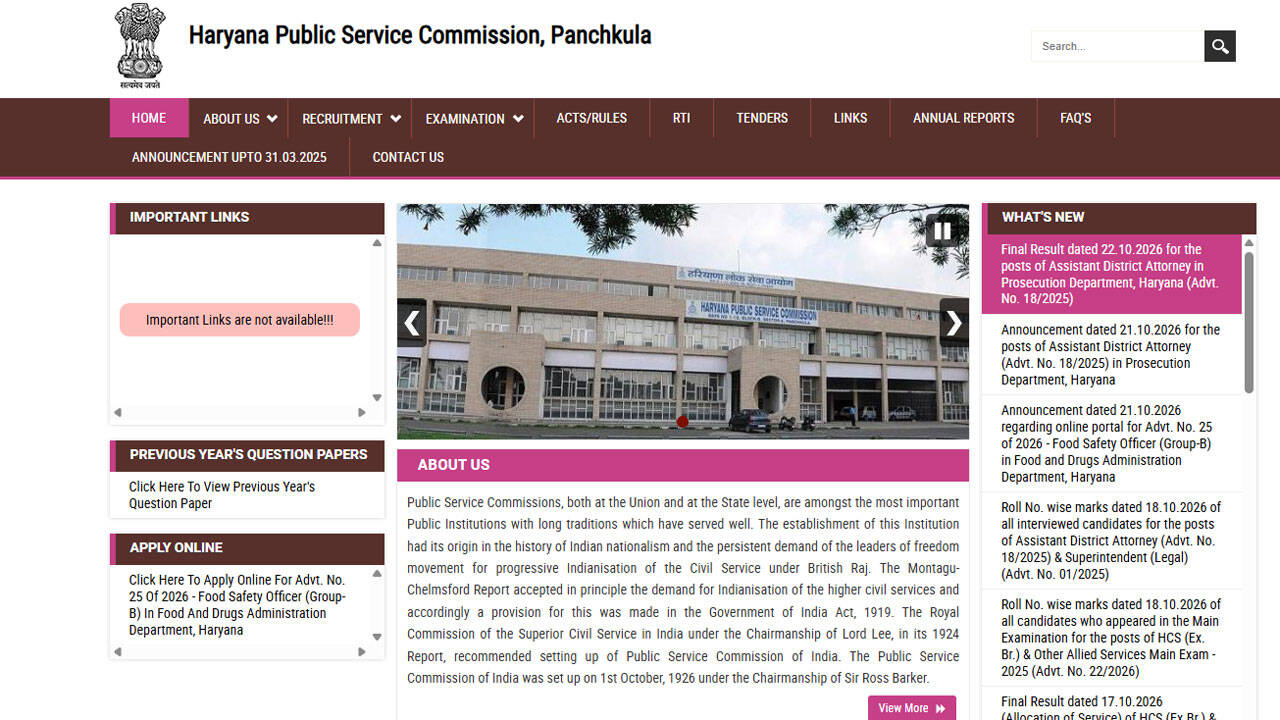 HPSC ADA final result 2026 out at hpsc.gov.in: Check result link, marks and selection details