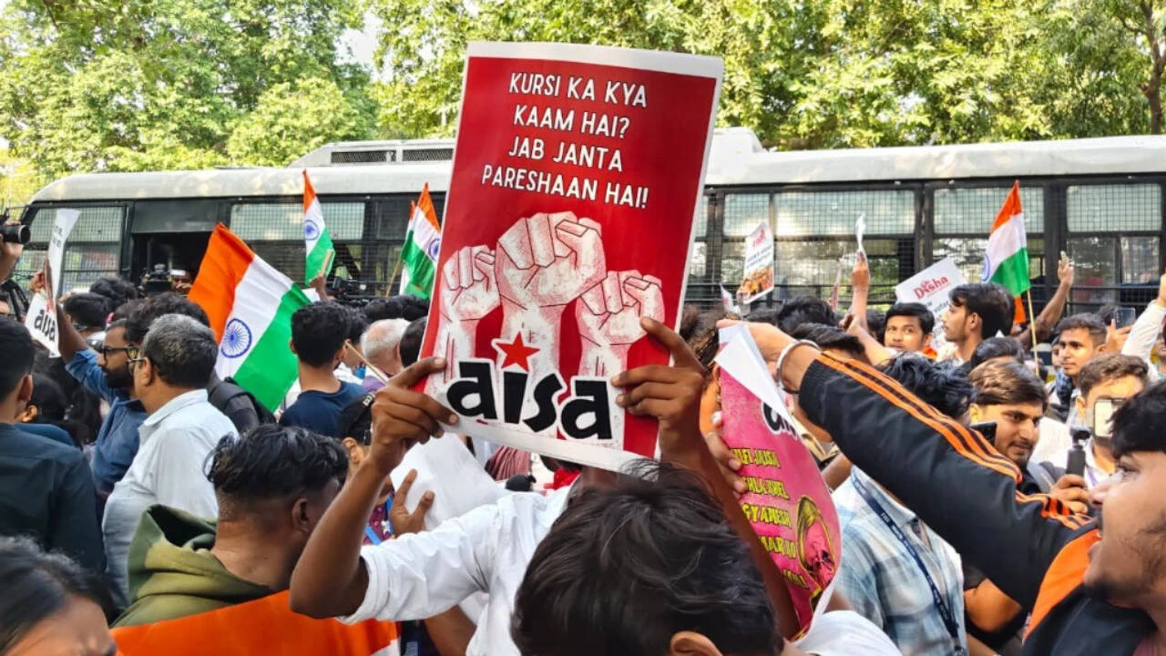 'Won't let go of our right to vote': Anti-SIR protesters march to EC headquarters