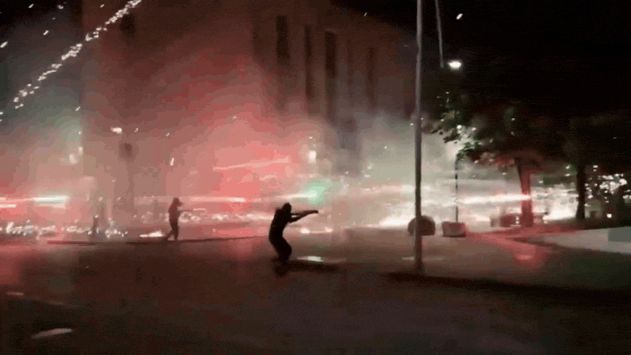 Watch: Protesters launch fireworks at police as fiery clashes take place in Albania