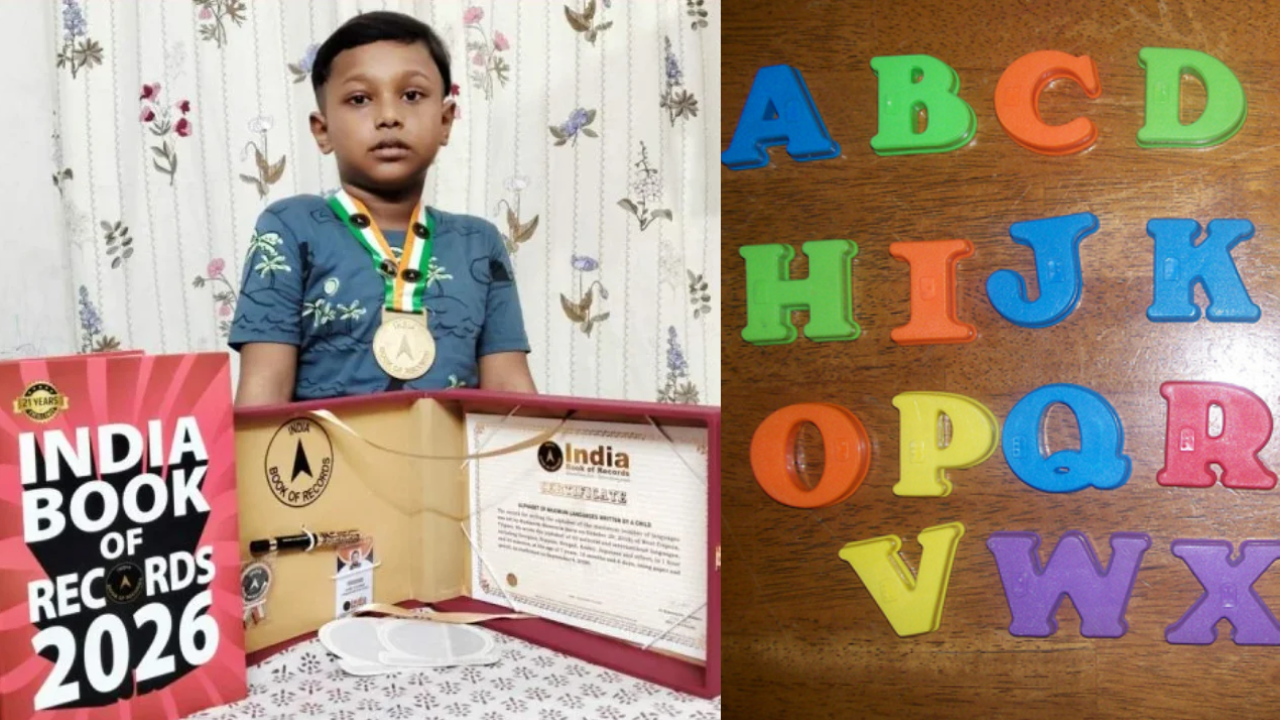 7-year-old Tripura boy writes alphabets of 30 languages in 93 minutes and enters India Book of Records
