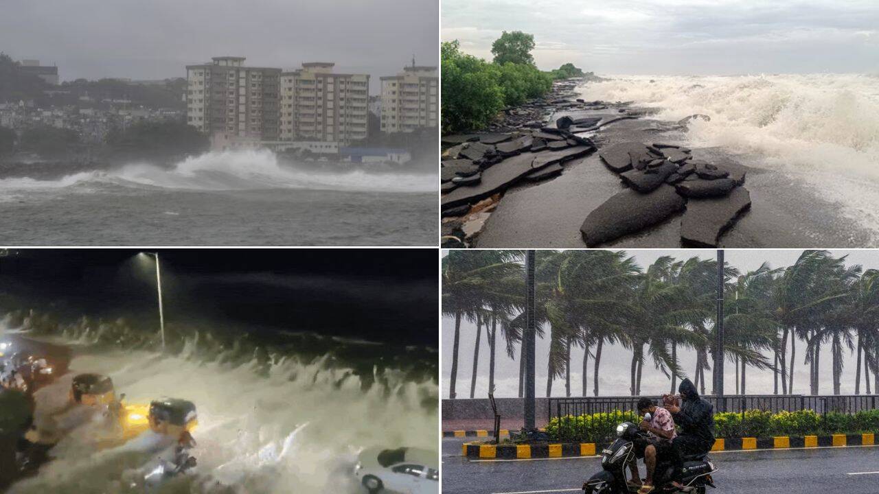 Watch: High tides, uprooted trees as Cyclone Arnab makes landfall along Andhra coast