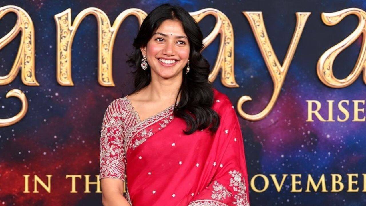 Sai Pallavi stuns in Rs 1.59 lakh pink saree at Ramayana LA premiere