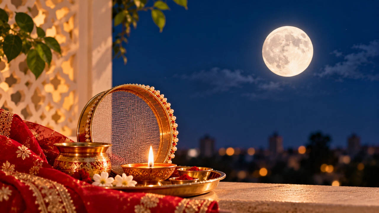 Karwa Chauth Moon: Vedic roots of the water offering; sieve ritual filters marital hurts
