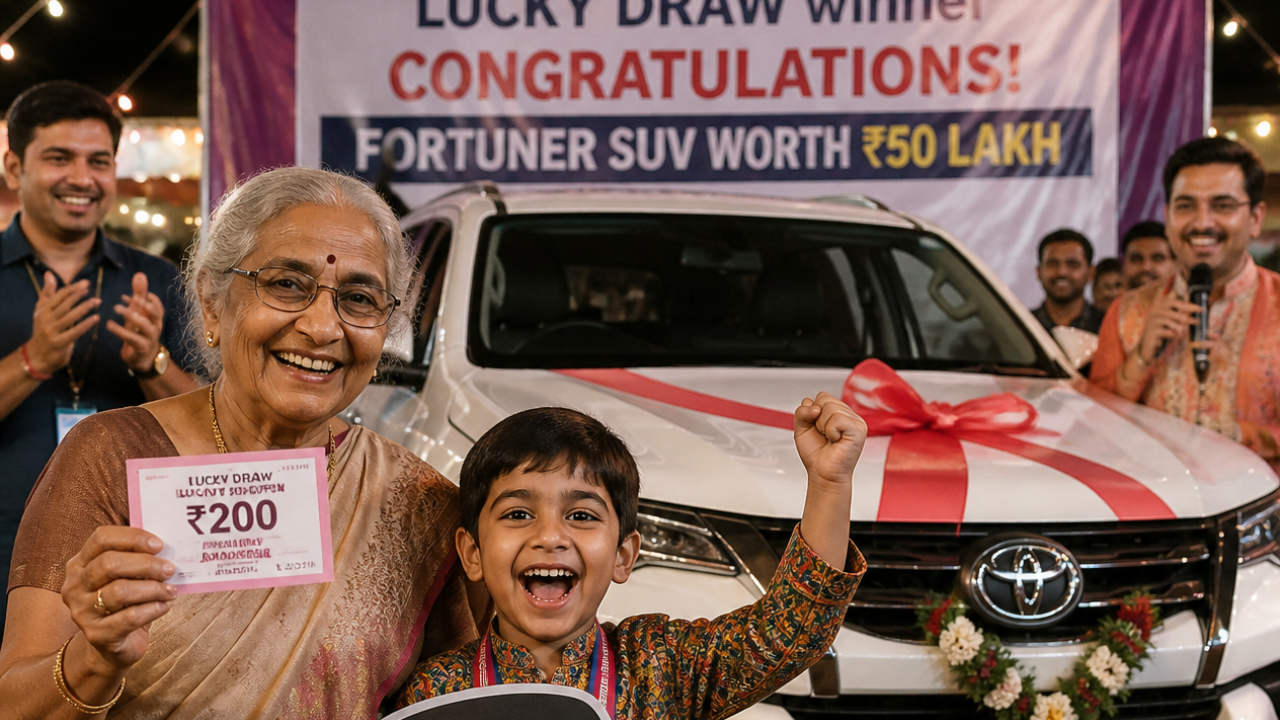 Boy Wins Fortuner In Lucky Draw: ₹200 Garba coupon gets ₹50 lakh SUV; family gets long planned car