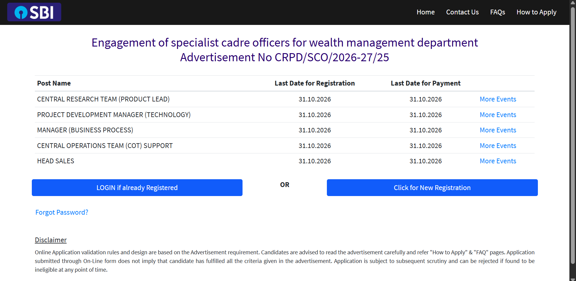 SBI SCO recruitment 2026: Registration deadline extended till October 31 for various posts; direct link to apply here