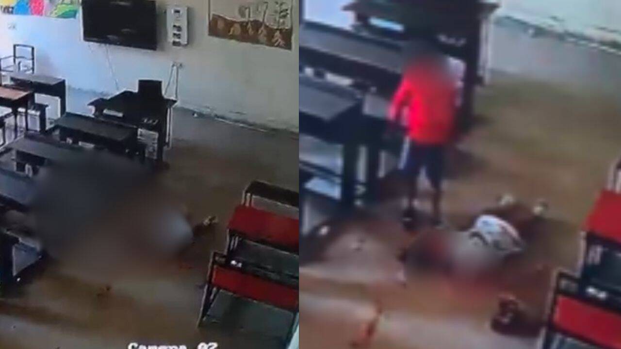 Girl, 6, critical after boy, 8, bangs her head against desk, repeatedly hits her with brick and kicks her on floor inside Panchkula classroom; CCTV footage emerges