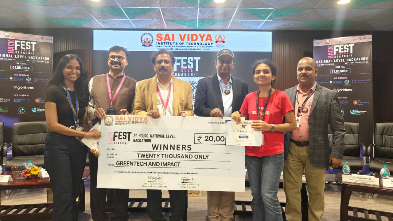 RV University students win first prize at national-level HackFest 2026 for carbon footprint tracking project
