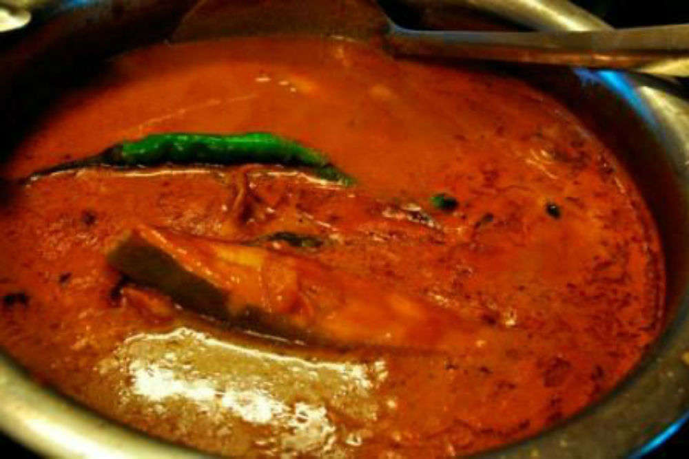 Fish curry and rice at Maa Tara