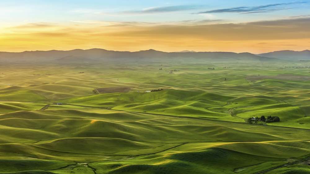 Colourful rolling grasslands of Palouse