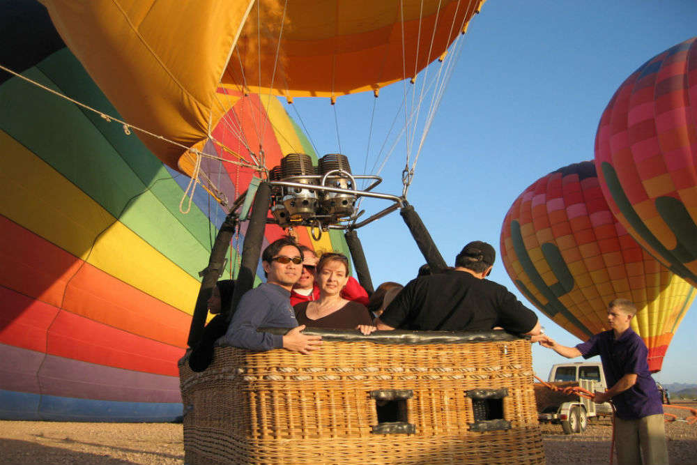 Hot-air ballooning over Sonoran Desert