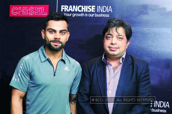 Virat Kohli launches Chisel, a chain of gym and fitness centres in association with Franchise India in Mumbai